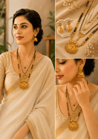 Gold Plated Mangalsutra Combo Set with Earrings for Women (Pack of 5)